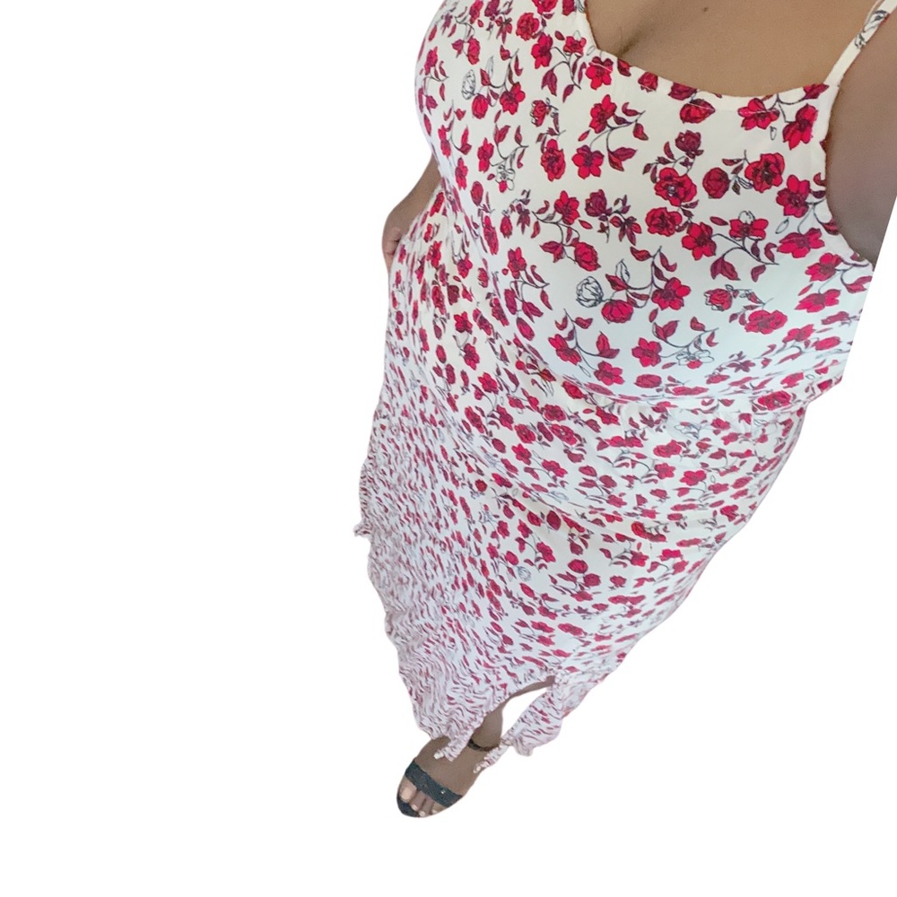 H&M long maxi dress- flowery- Front slits/ strap